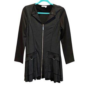 Dzhavael Couture Jacket Art To Wear Black Long Sleeve Full Zip Womens Size M